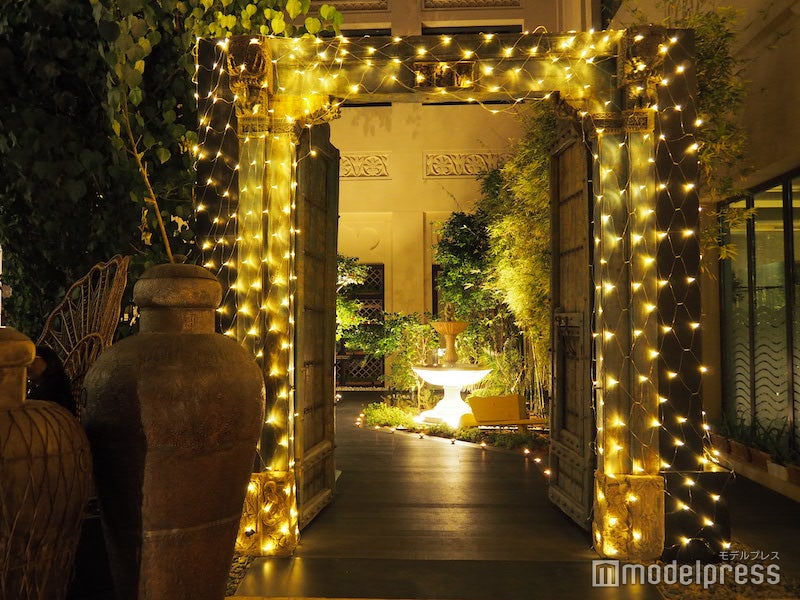 ライトアップされお洒落な店の入り口（C）モデルプレス