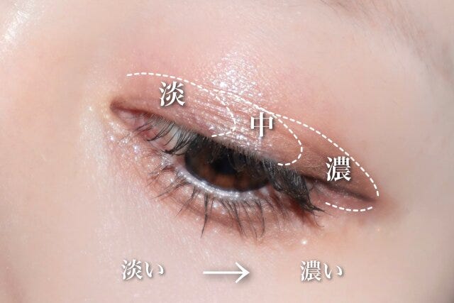 アイシャドウの横グラデーション アイシャドウの横グラデーション