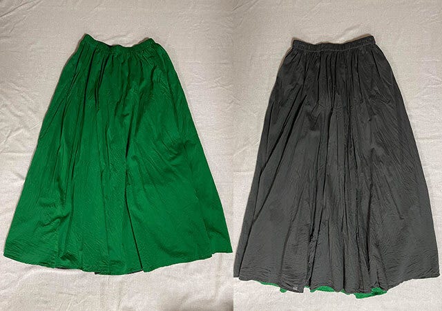 DOORS　リバーシブルスカート　黒　グリーン
