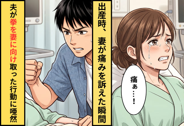 立ち会い出産で…妻が痛みを訴えた次の瞬間⇒夫が【拳】を妻に向け”ある行動”に！？