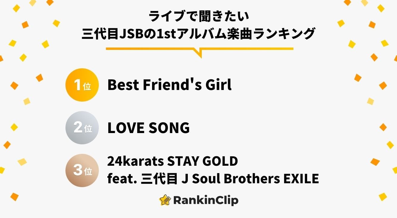 ライブで聞きたい三代目j Soul Brothers From Exile Tribeの1stアルバム楽曲ランキング モデルプレス ライブで聞きたい三代目j Soul Brothers From Exile Tribeの1stアルバム楽曲ランキング モデルプレス