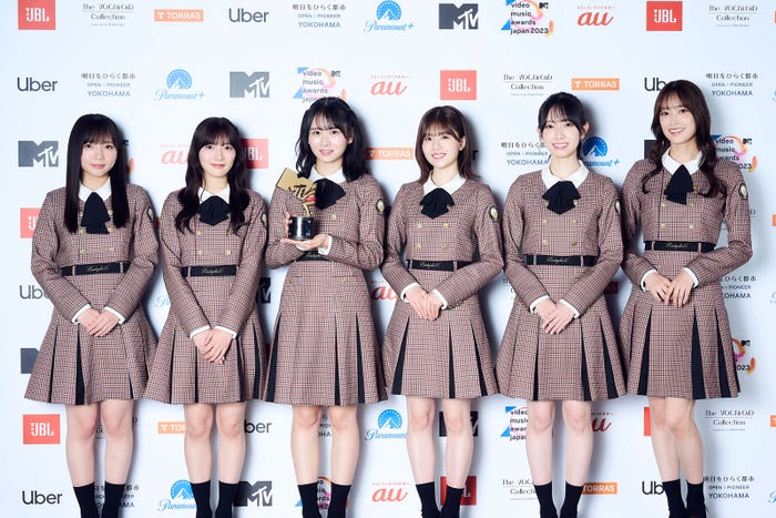 齊藤京子、河田陽菜、上村ひなの、松田好花、金村美玖、佐々木久美/日向坂46(撮影:田中聖太郎)