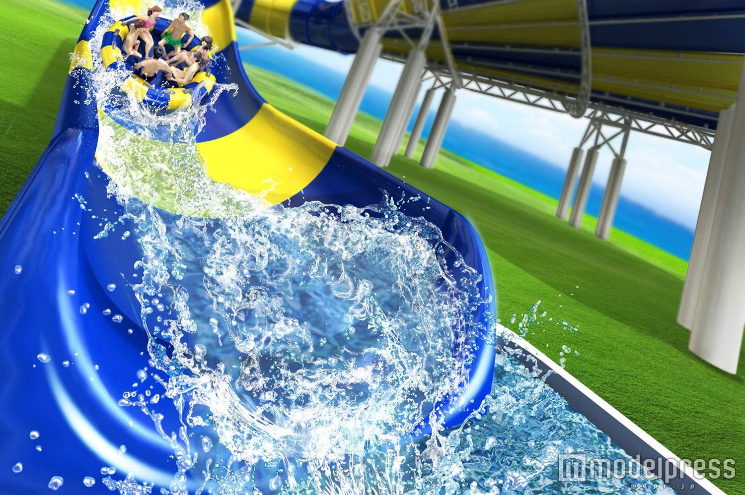世界初の巨大ウォータースライダーが福井に誕生 高さ30mから絶叫スライド