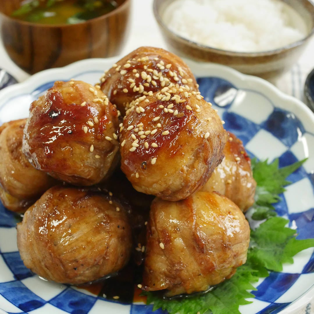 てりっとジューシー!まるごと里芋の肉巻き