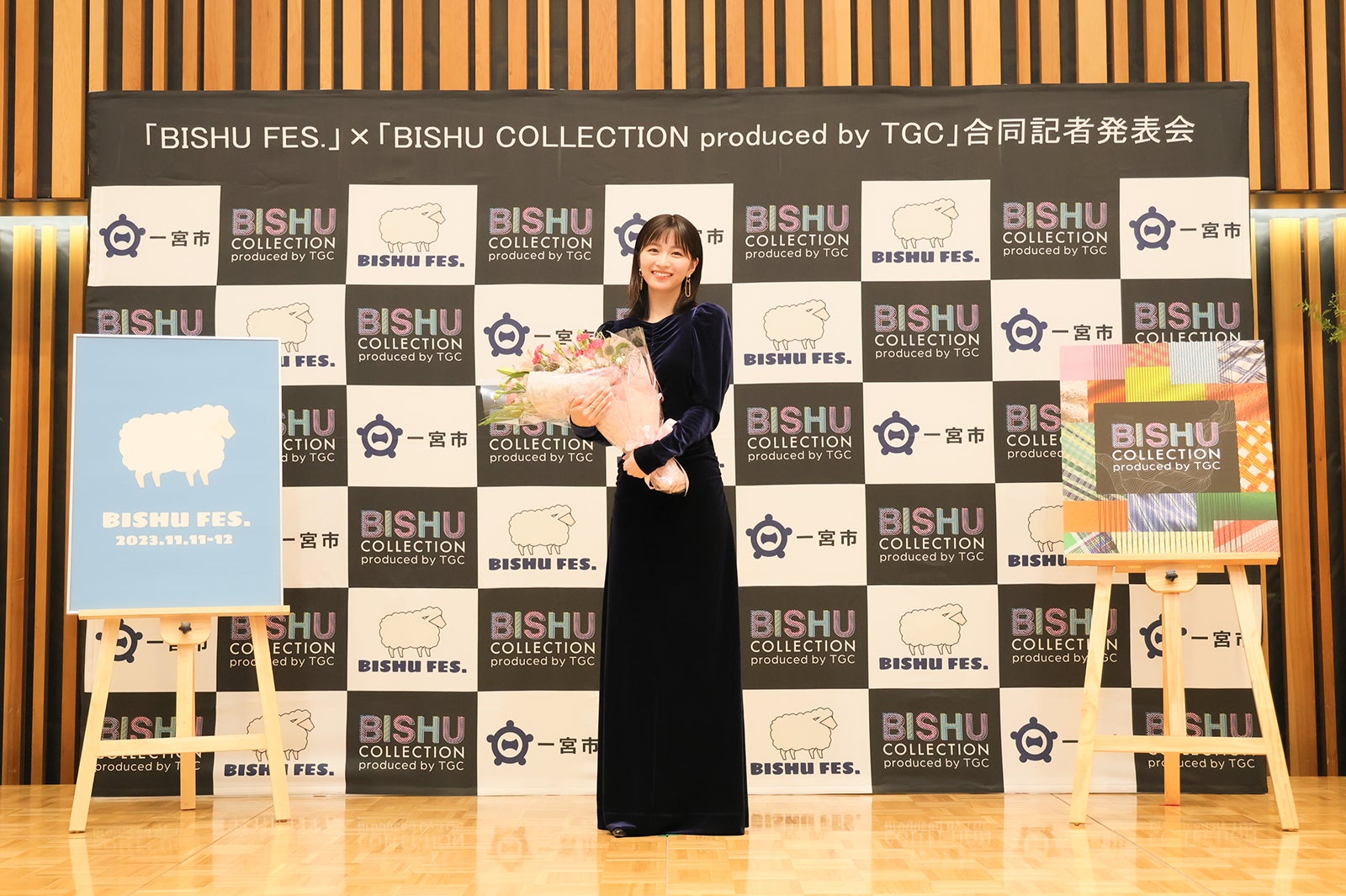 岡崎紗絵（C）BISHU COLLECTION produced by TGC 記者発表会