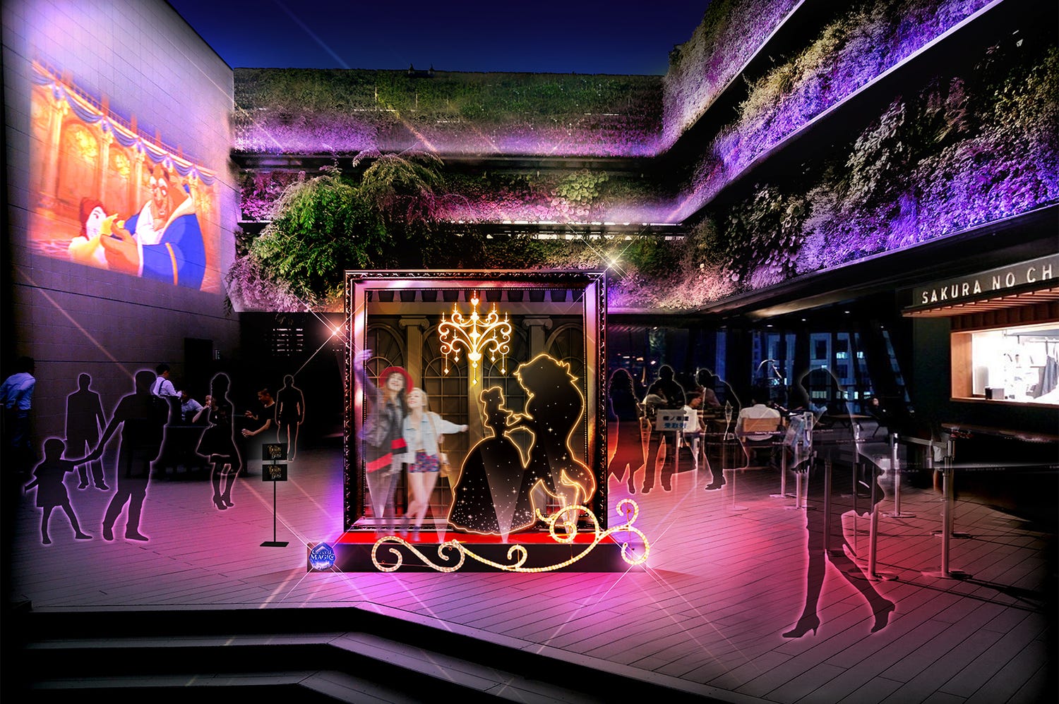 「美女と野獣」“運命の赤い薔薇”でクリスマスの銀座を華やかに彩る