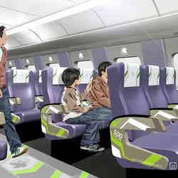2号車「500 TYPE EVA 特別内装車」イメージ(C)カラー/画像提供:JR西日本