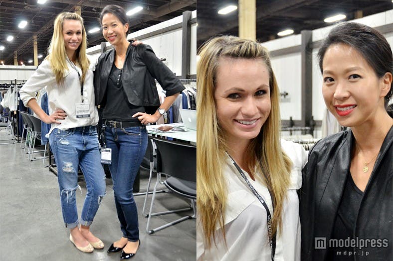 「AG/ADRIANO GOLDSCHMIED(エージー アドリアーノ ゴールドシュミット)」のプレス担当者(「MAGIC」2013S/Sにて)