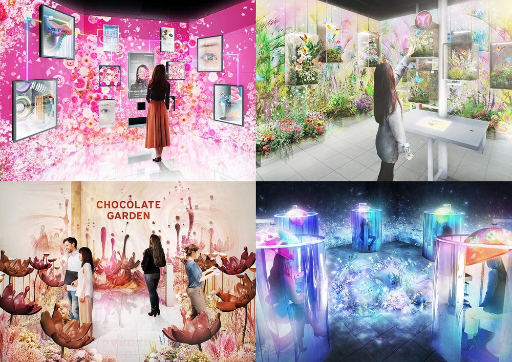 丸の内に「NAKED FLOWERS」常設施設、花々彩るアートガーデンやタンポポ色のカフェ