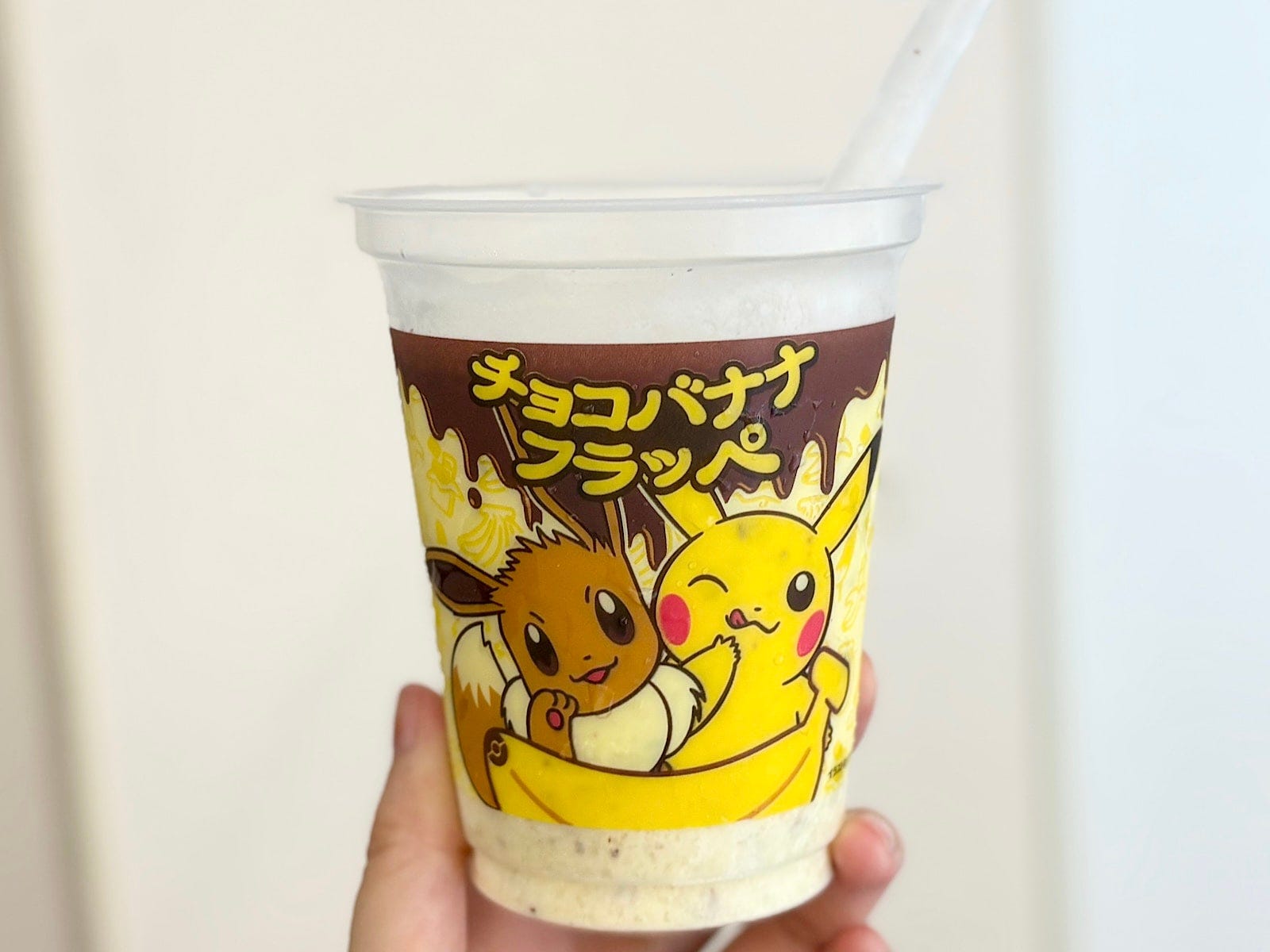 「チョコバナナフラッペ(イーブイ・ピカチュウ)」350円(税込)