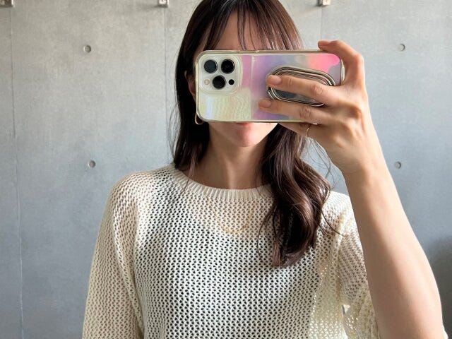 メッシュセーター　クルーネック