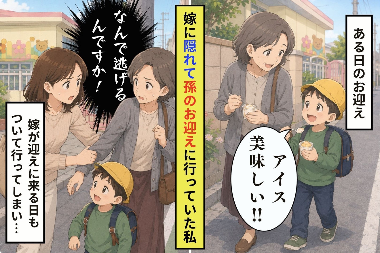 孫のお迎えを嫁に隠した私が、園の前で逃げ続けた理由