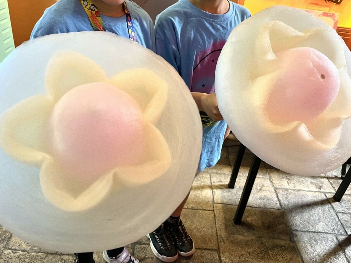 マシーンが自動で綿あめを作ってくれる「コットンキャンディーマシーン」。大きさにびっくり！