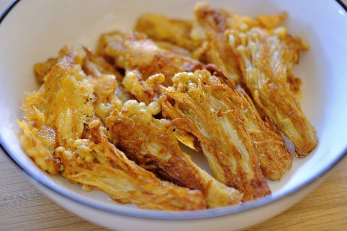 ロバート馬場・エノキのカリカリ焼き