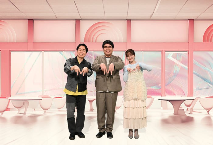 かみちぃ、村上、林美桜アナウンサー(C)テレビ朝日