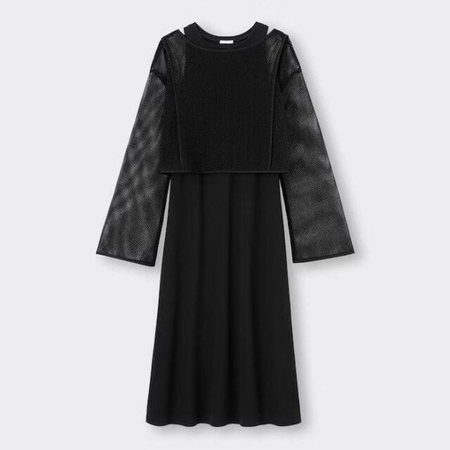 GU　ワンピース　メッシュセットワンピース