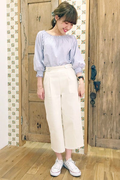 shirring gingham top ～シャーリングギンガムトップ「flower」9,698円（税込）／画像提供：flower webshop