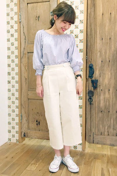 shirring gingham top ~シャーリングギンガムトップ「flower」9,698円(税込)/画像提供:flower webshop