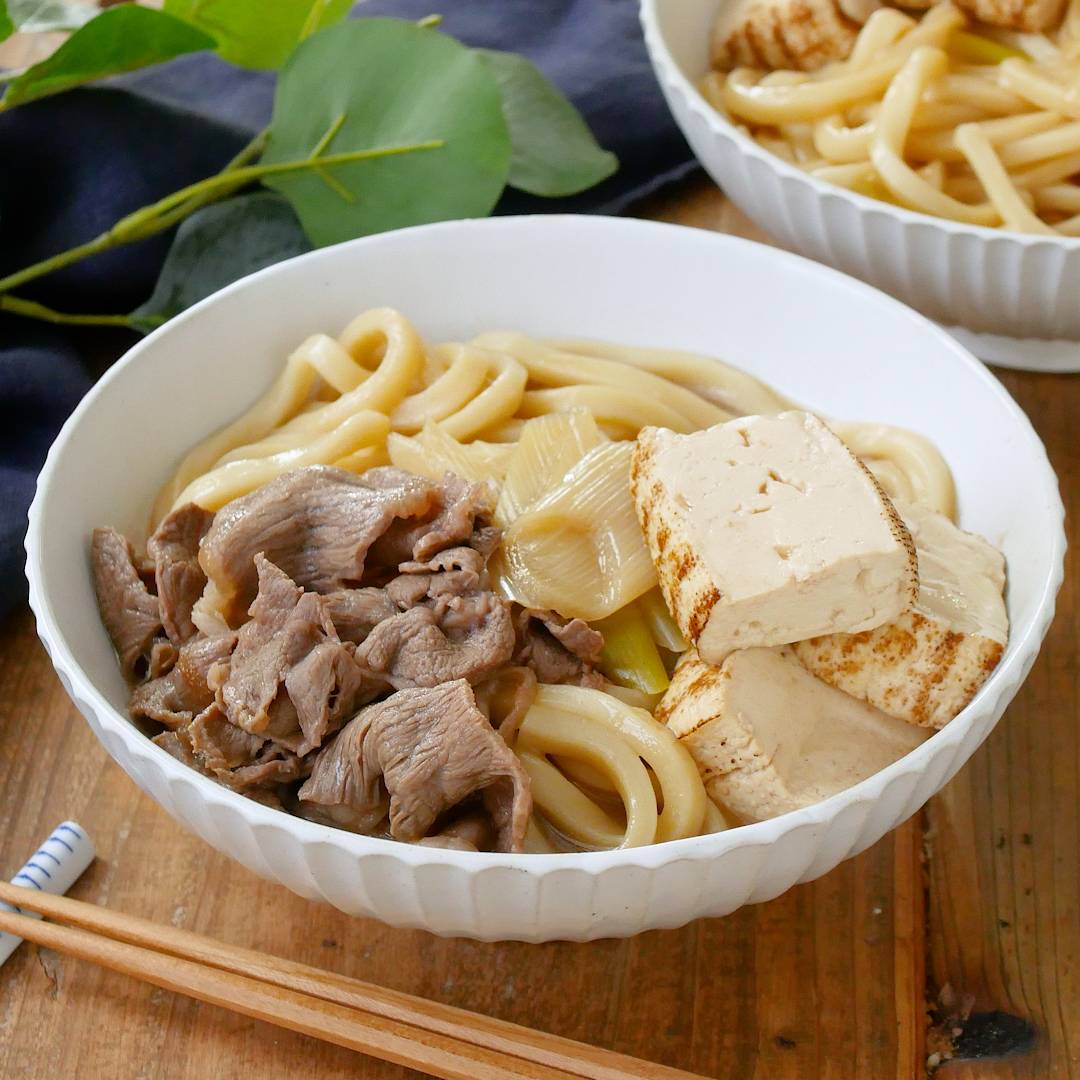 甘めのつゆがしみこむ。肉豆腐うどん