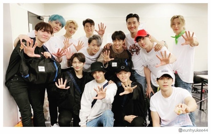 SUPER JUNIOR＆SEVENTEEN、日本での集結ショットが「豪華過ぎ」と話題