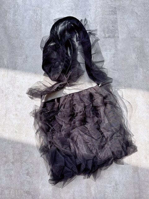 coca　チュールフリルバッグ　BLACK