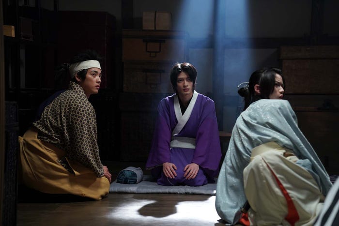 (左から)羽谷勝太、杢代和人、奥智哉「君とゆきて咲く~新選組青春録~」第3話より(C)テレビ朝日