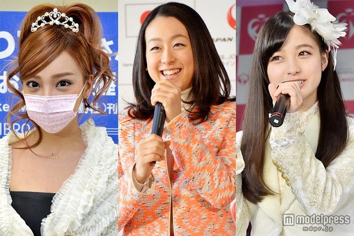 「話題の人(女性)」部門にランクインした(左から)ざわちん、浅田真央選手、橋本環奈