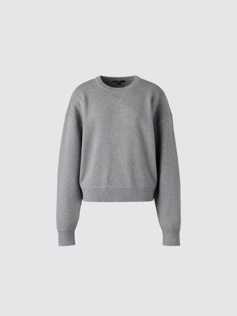 スムースコットンクルーネックセーター 2025ユニクロ女性おすすめグレーニットスムースコットンクルーネックセーター