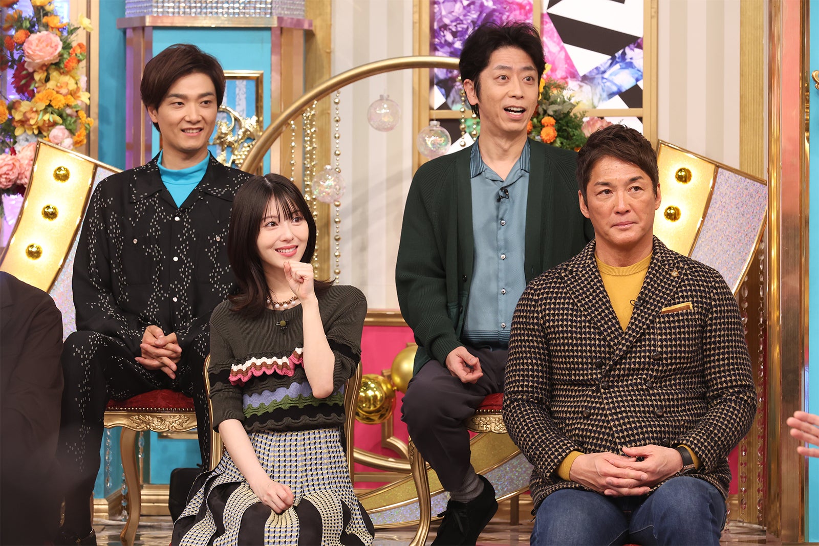 （上段左より）井上芳雄、後藤輝基（下段左より）浜辺美波、長嶋一茂（C）日本テレビ