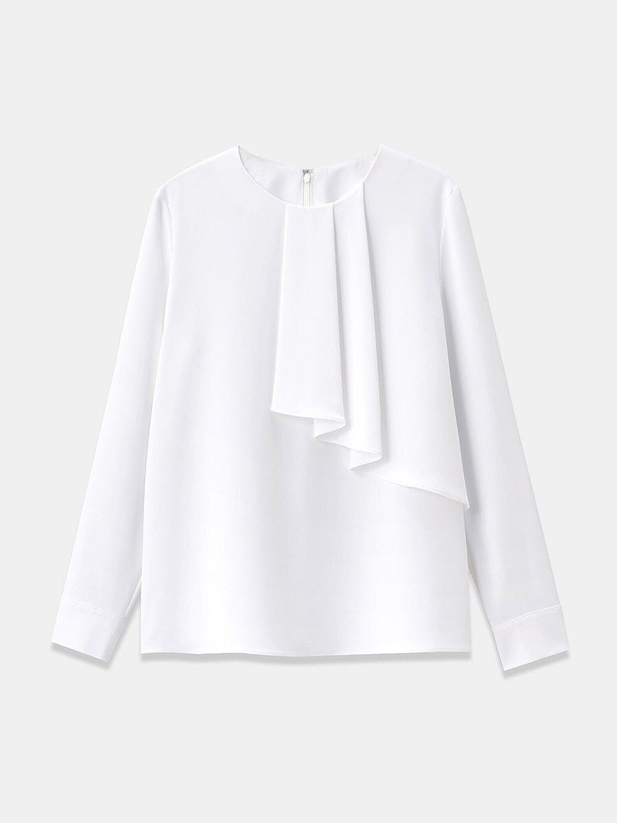 PLST UVカットアシンメトリーフリルブラウス PLSTのUVカットアシンメトリーフリルブラウス