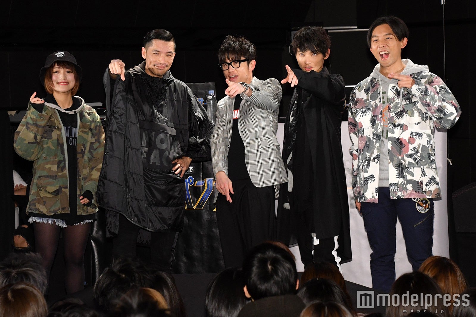 （左から）MIRI、Zeebra、藤森慎吾、SKY-HI、KEN THE 390 （C）モデルプレス