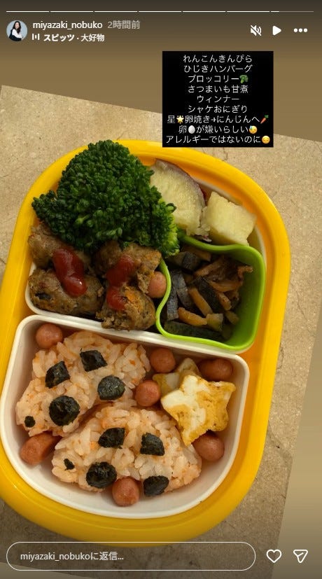 宮崎宣子Instagramストーリーズより
