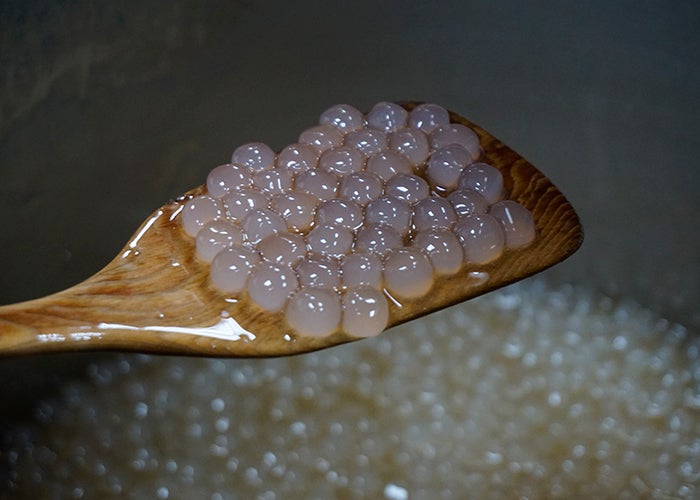 添加物フリーの真珠のような“白タピオカ”／画像提供：MILKSHOP JAPAN株式会社