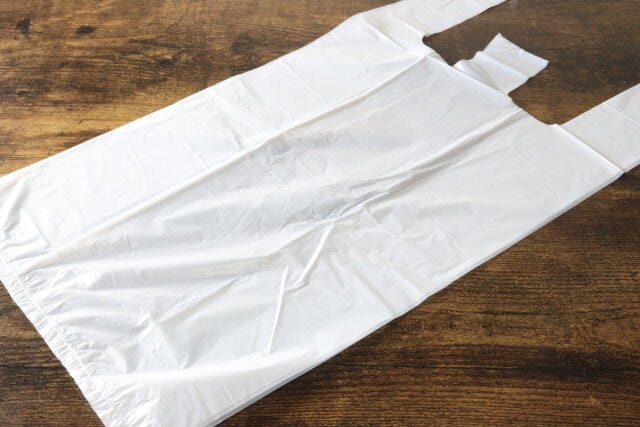 ひも付きコンパクト手さげポリ袋 サイズ感 ひも付きコンパクト手さげポリ袋 サイズ感