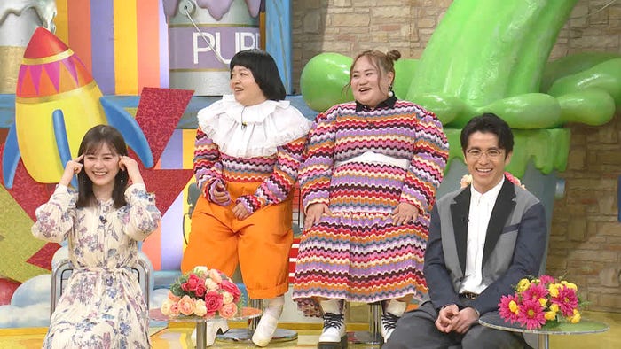 (左から)生田絵梨花、オカリナ、ゆいP、藤森慎吾 (C)日本テレビ