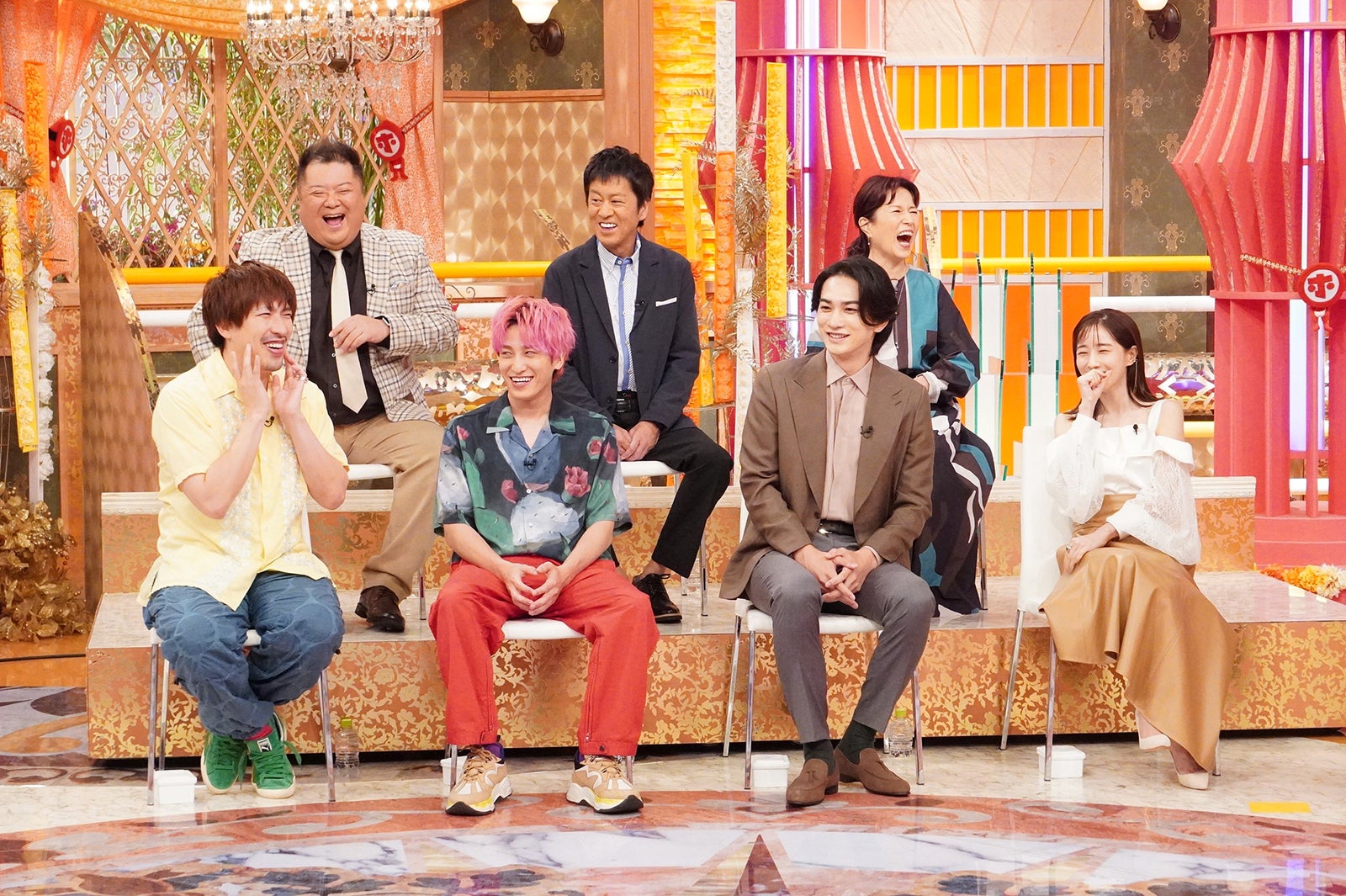 （前列左から）EXIT（りんたろー。、兼近大樹）、町田啓太、田中みな実（後列左から）ブラックマヨネーズ（小杉竜一、吉田敬）、磯野貴理子（C）フジテレビ