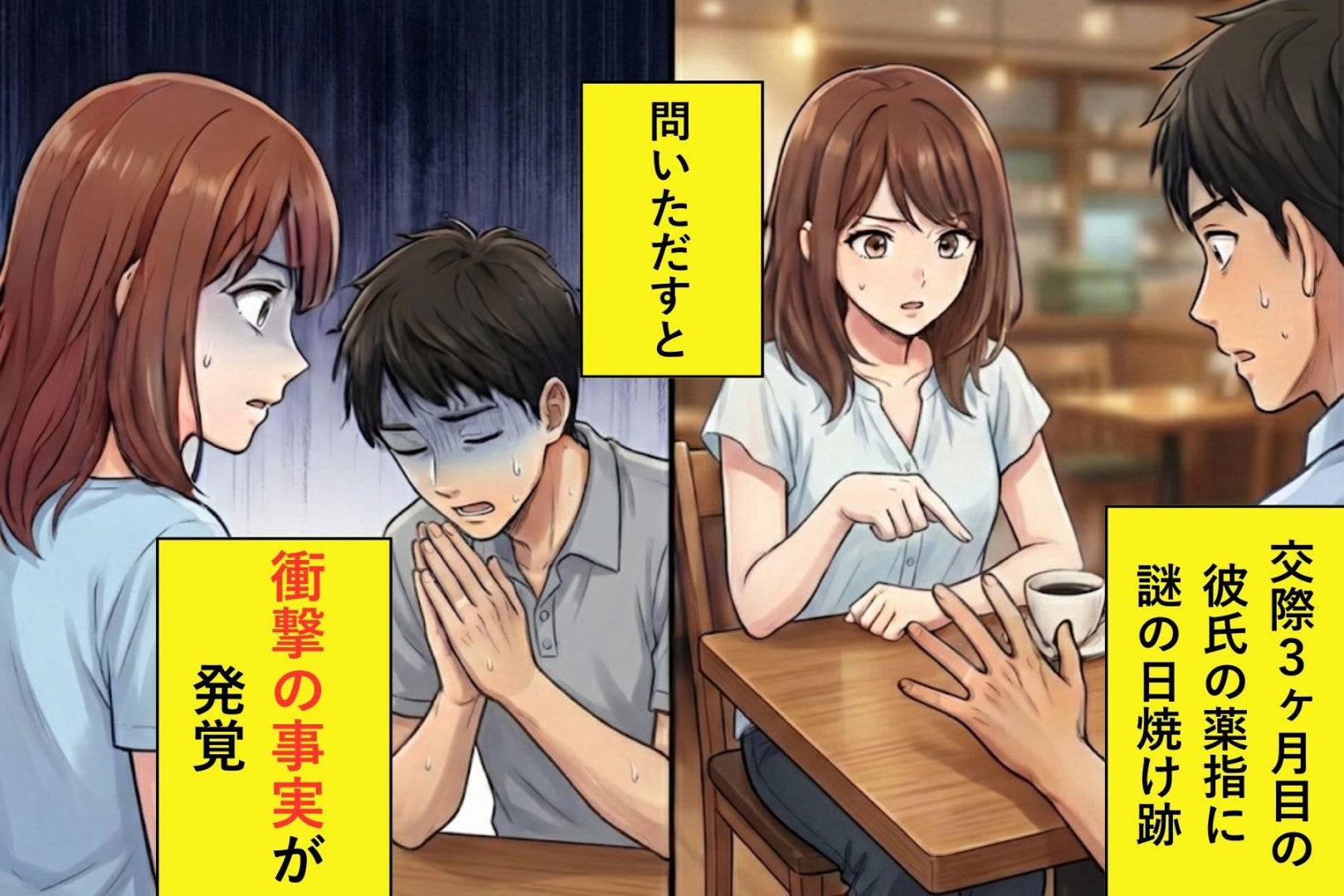 ３ヶ月付き合った彼氏の薬指にうっすら日焼け跡→「これ何？」と聞いた瞬間、彼の顔が真っ青になった