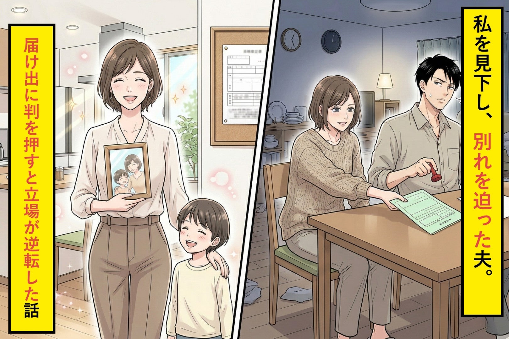 私を見下し、別れを迫った夫。届け出に判を押すと立場が逆転した話