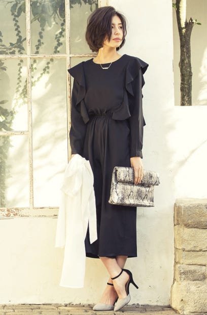 ショルダーフリルジョーゼットオールインワン「Re:EDIT by GALSTAR」3,498円(税込)/画像提供:Re:EDIT by GALSTAR