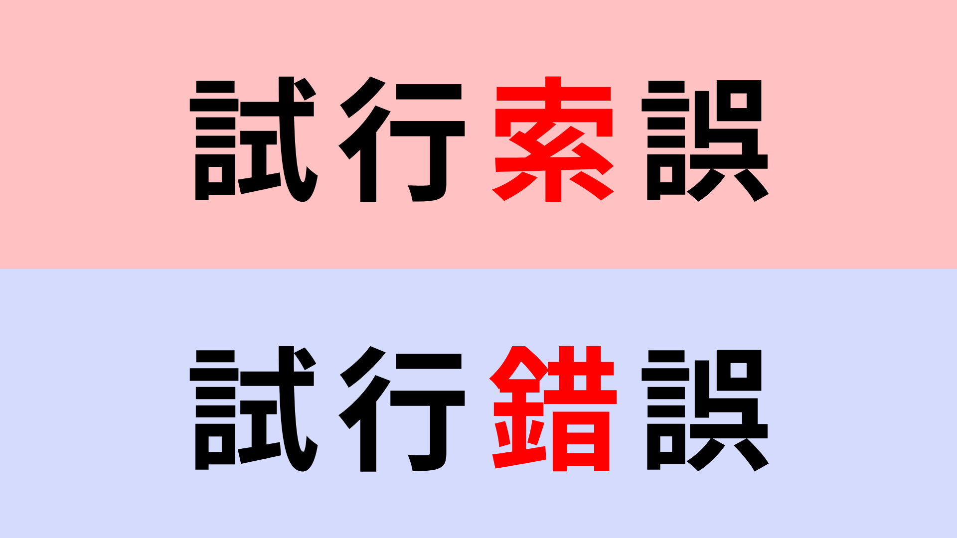 【漢字クイズ】「試行索誤」or「試行錯誤」正解はどっち？2つの熟語にわけてみるとわかる...！？
