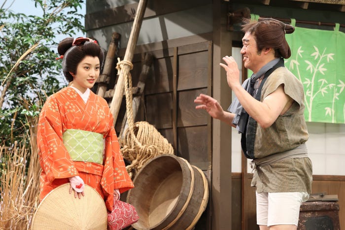 百田夏菜子、飯尾和樹(C)フジテレビ