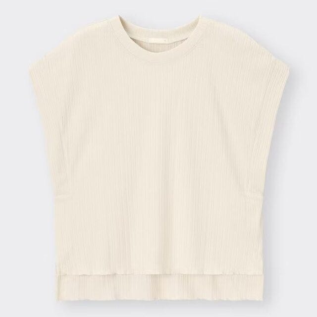 GU　セットアップ　トップス　リブフレンチスリーブ