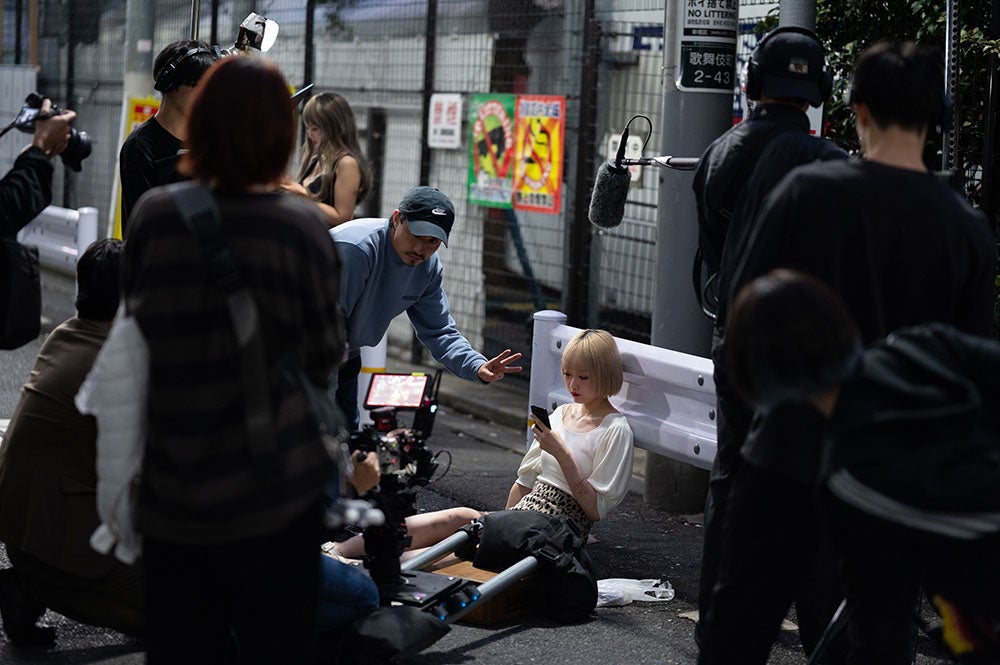 映画「頂き女子」撮影風景（提供写真）