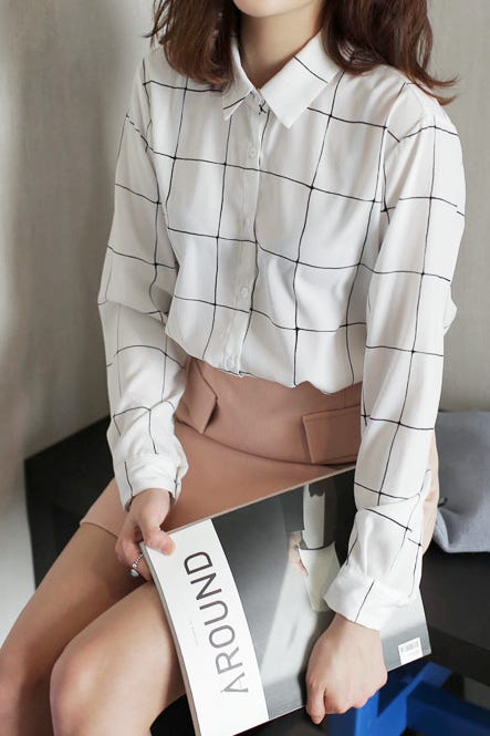ユニークウィンドーペンチェックブラウス「DHOLIC」5,140円 (税込)/画像提供:DHOLIC