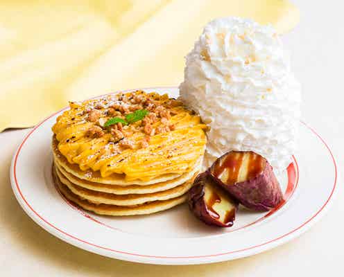 エッグスンシングス「濃厚スイートポテトパンケーキ」安納芋&紅はるか2種を使用