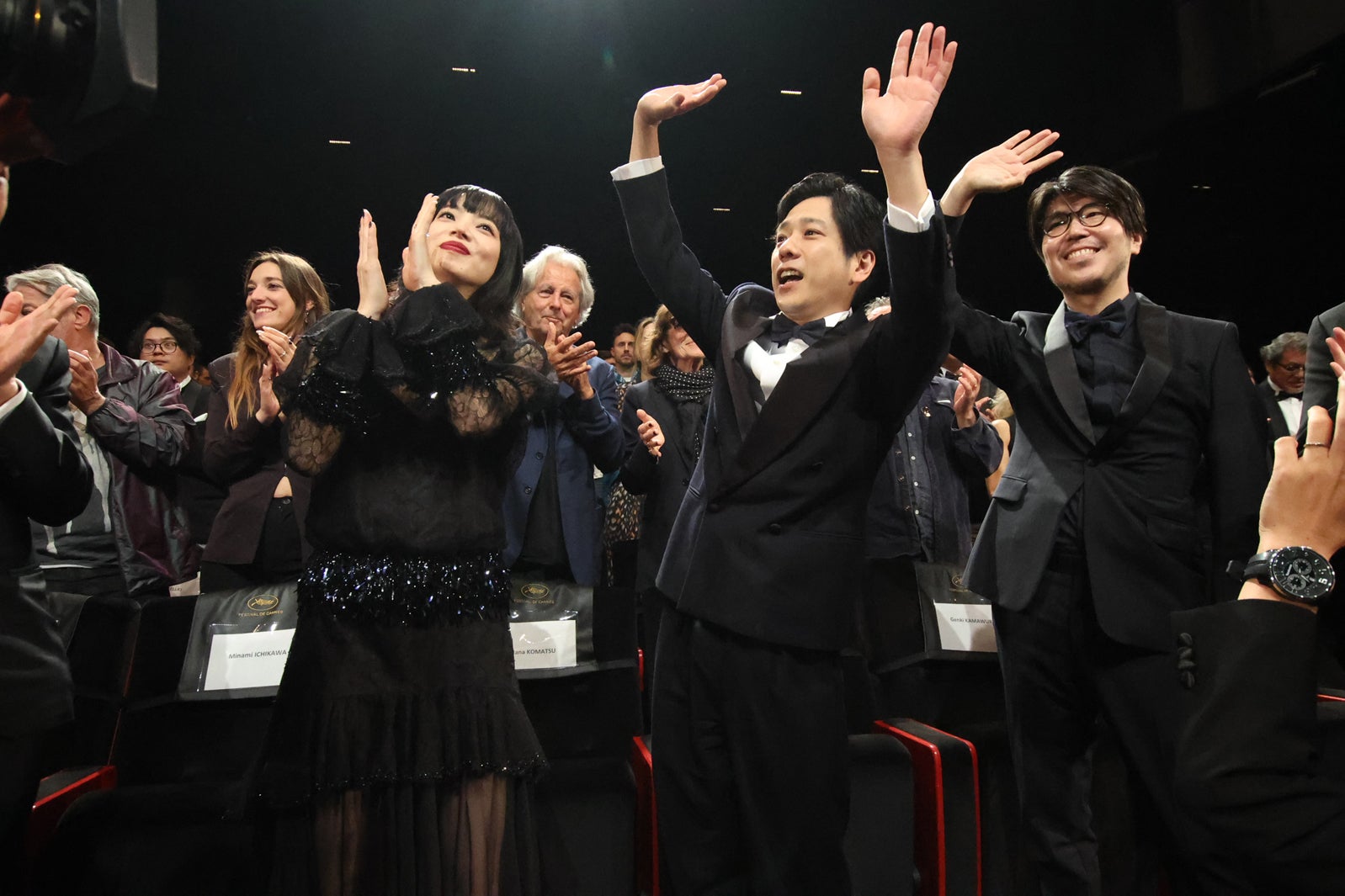 小松菜奈、二宮和也、川村元気監督「８番出口」公式上映の様子（C）Kazuko Wakayama