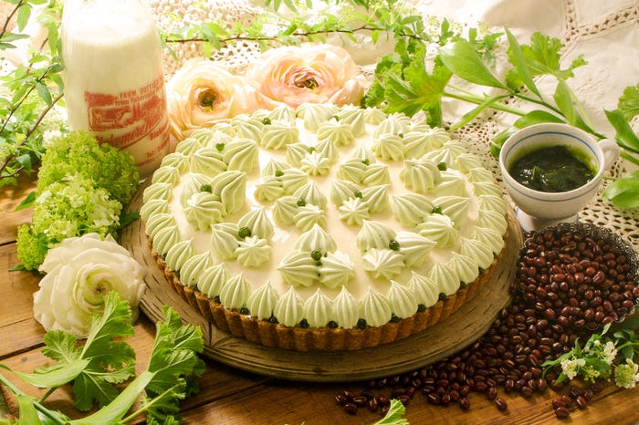 宇治抹茶と豆乳のタルト