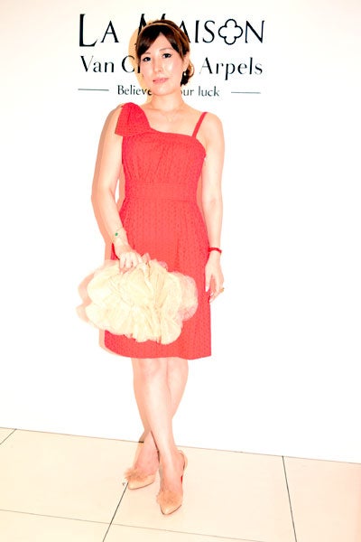 イベント後のパーティーに来場していたRayさん/ドレス＆バッグ：インポート、シューズ：クリスチャン ルブタン