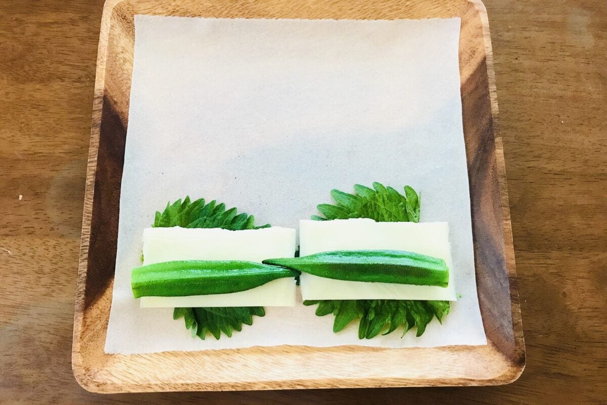 オクラの春巻き