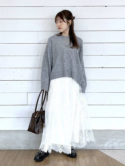 グローバルワーク フワフワHugmeレーススカートSET グローバルワークのフワフワHugmeレーススカートSET